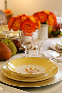 ボストンお料理教室Sullivans Market Special Lesson-Thanksgiving Dinner「季節の果物や花を使って、秋の恵みのテーブルコーディネートをフォーマルセッティング」
